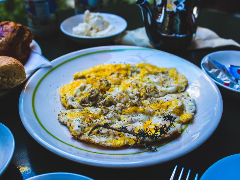 Plate of medium-rare egg